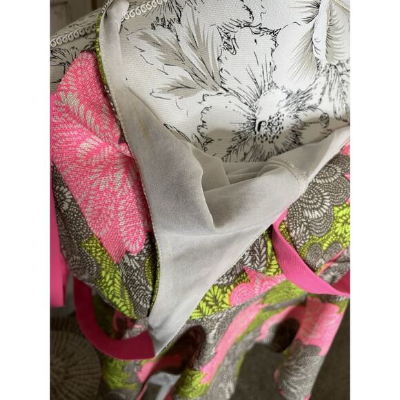 Akira Chicago Black Label Dress Neon Pink Green Floral Summer Tennis Size Medium - Picture 3 of 8